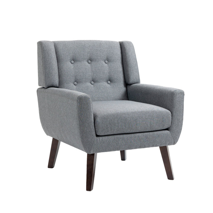 Jaqueze 28.6'' Wide Armchair George Oliver Fabric: Gray Linen Blend