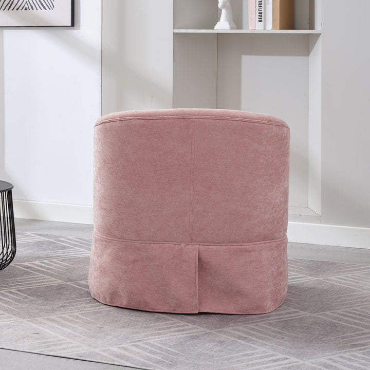 Swivel Accent Arm Chair with Plump Pillow Upholstered Comfy 360 Degree Swivel  Sofa Chair Brayden Studio® Body Fabric: Pink Linen Blend