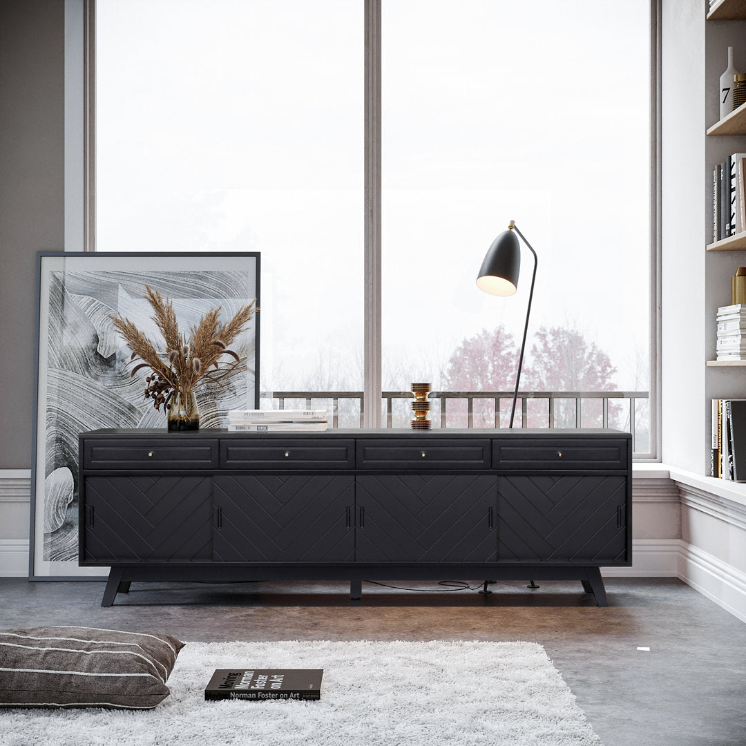 Anja 79'' Media Console AllModern Color: Black