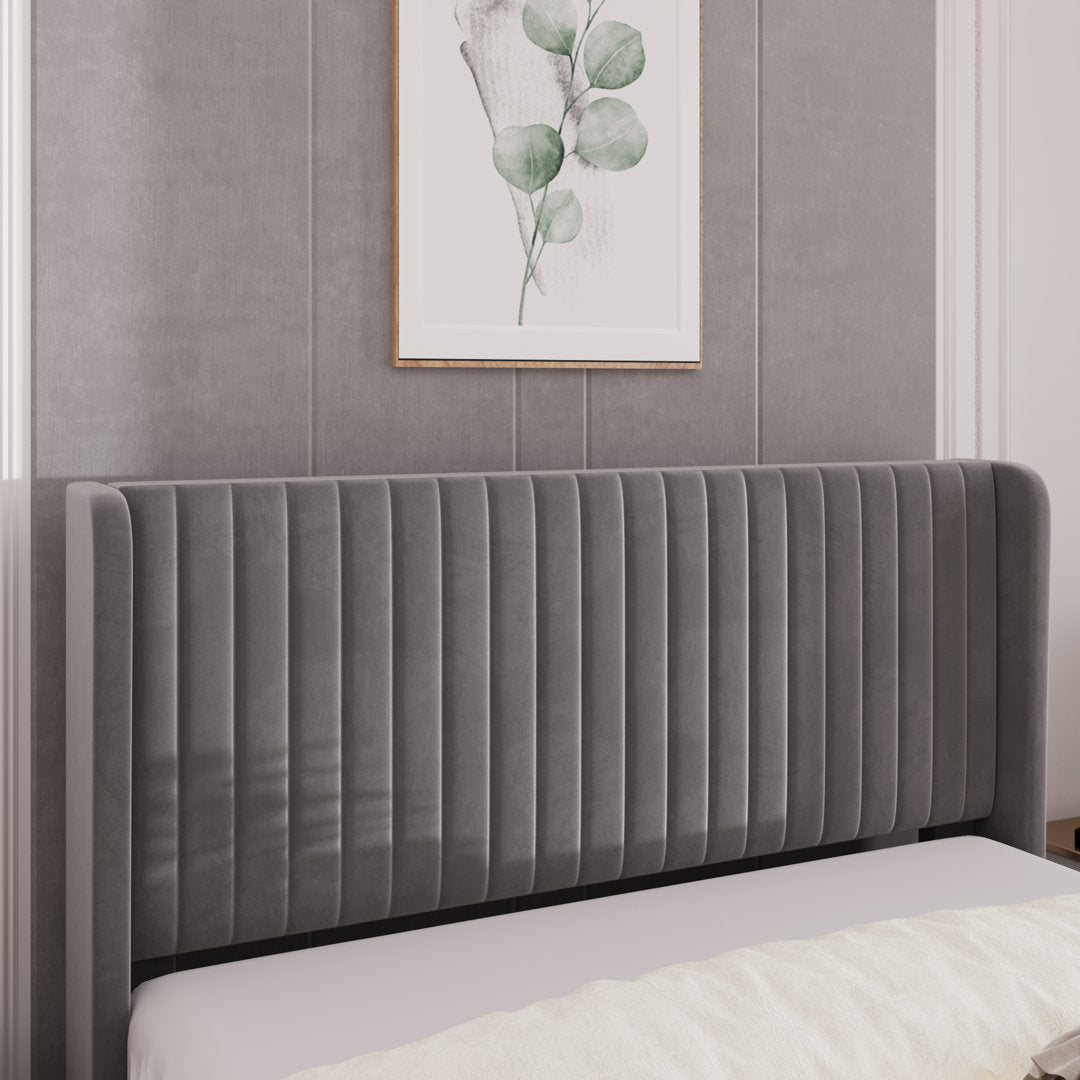 Candler Upholstered Platform Bed with Wingback Willa Arlo™ Interiors Color: Gray Size: Full