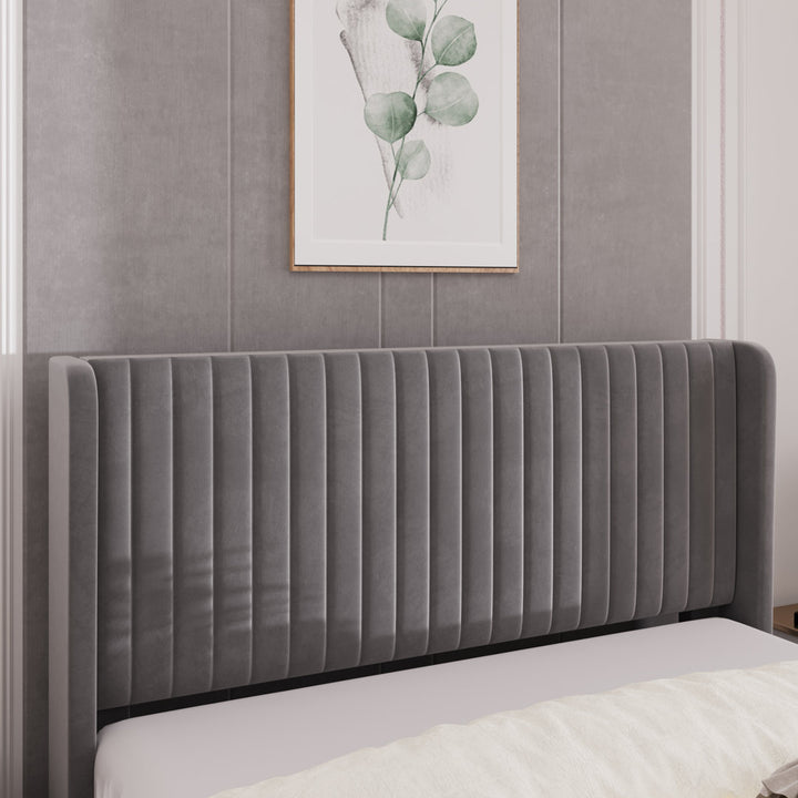 Candler Upholstered Platform Bed with Wingback Willa Arlo™ Interiors Color: Gray Size: Full