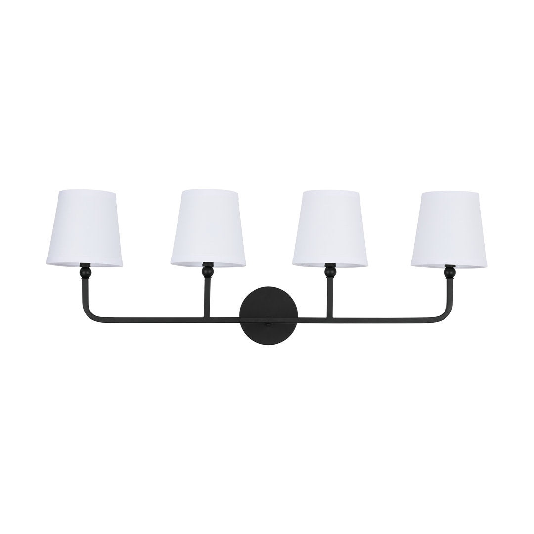 Climsland Dimmable Vanity Light Three Posts™ Number of Lights: 4, Finish: Matte Black
