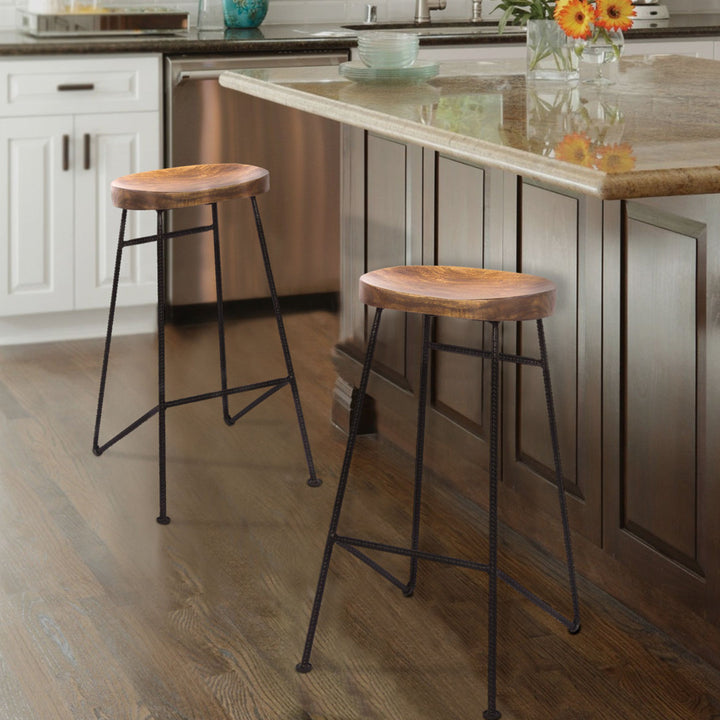 Travon Solid Wood 28" Bar Stool Union Rustic