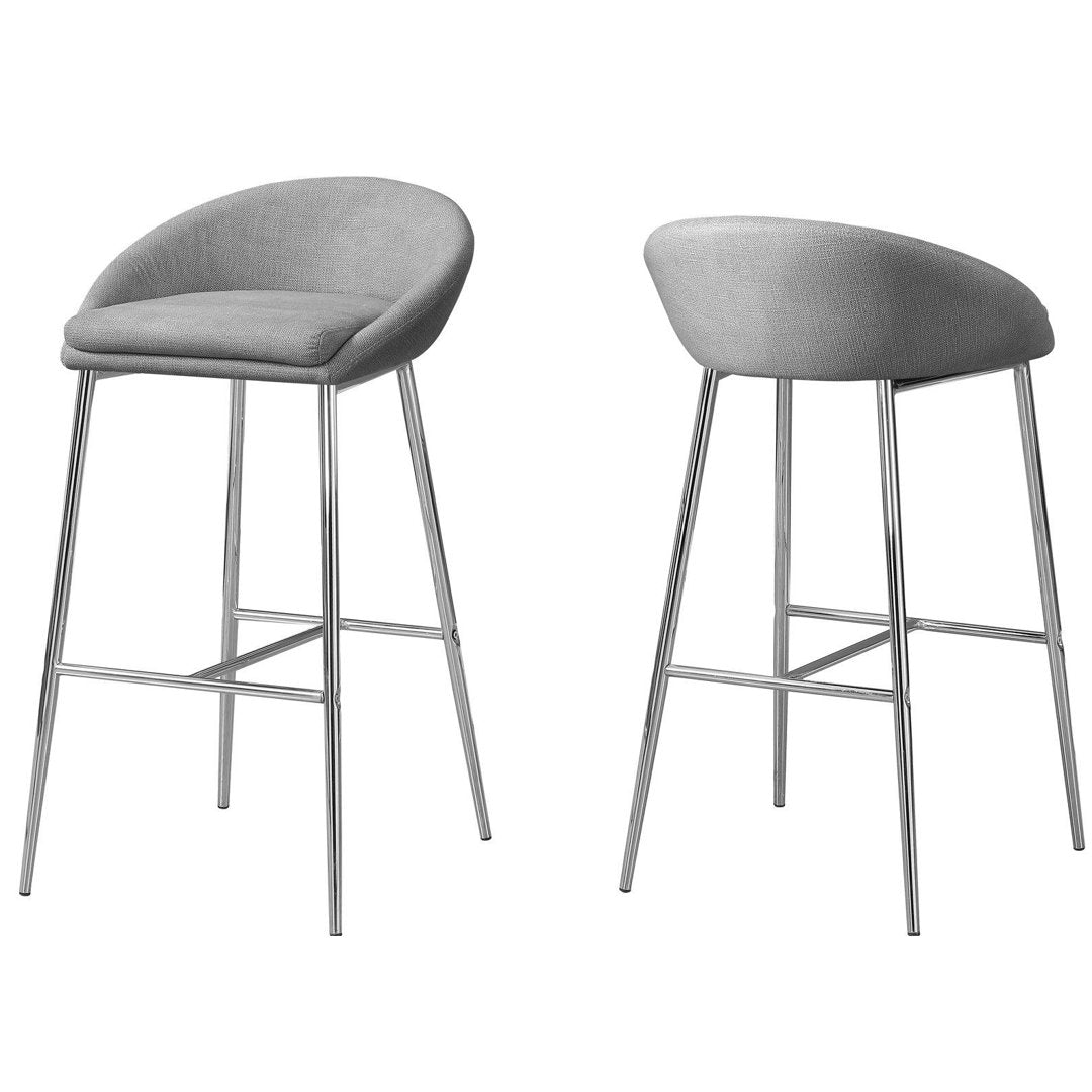 Glaser Bar Stool, Counter Height, Kitchen, Chrome, Contemporary (Set of 2) Wade Logan® Seat Height: Bar Stool (29.75" Seat Height ), Upholstery: Gray
