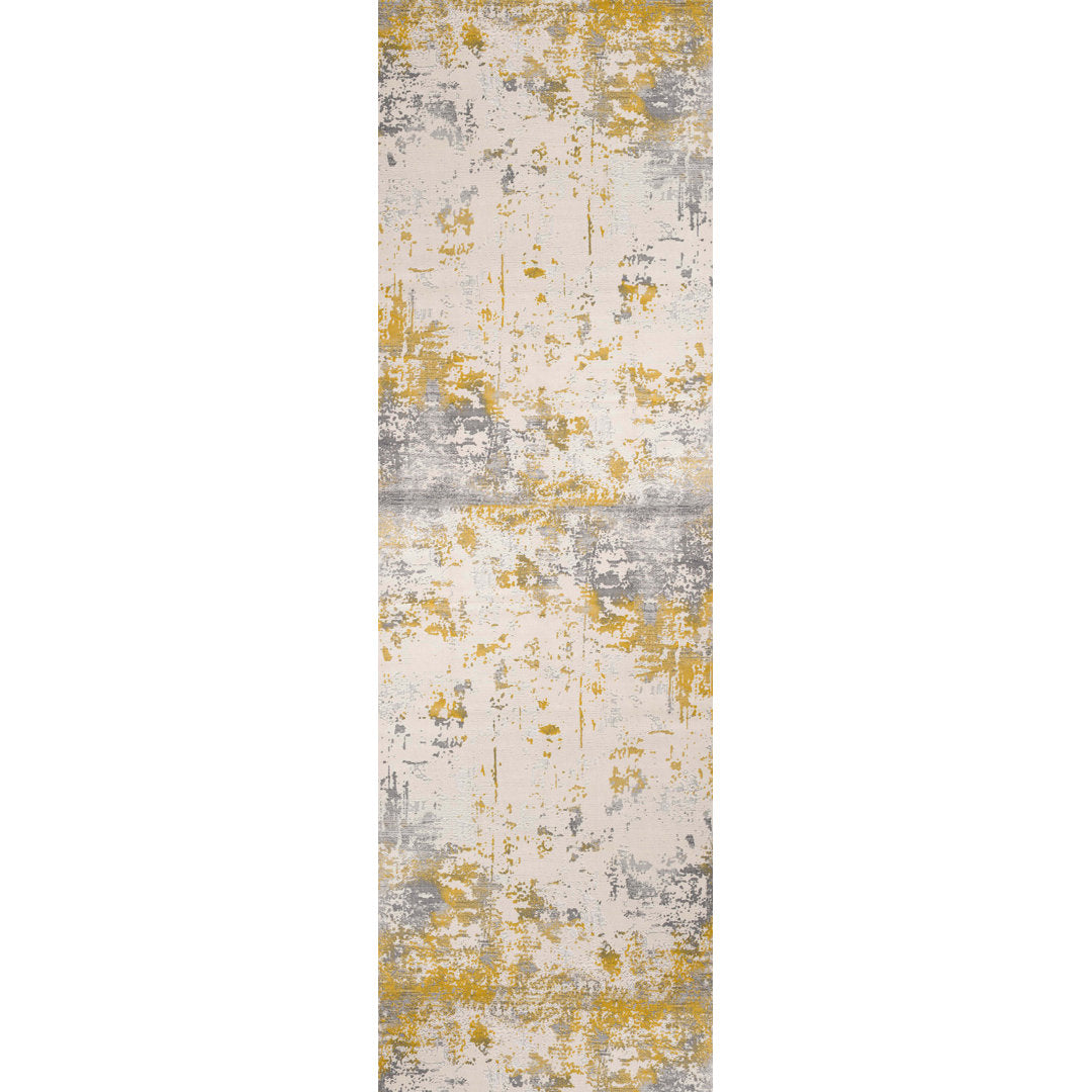 Tylor Abstract Gold Area Rug Williston Forge Rug Size: Runner 2' x 12'