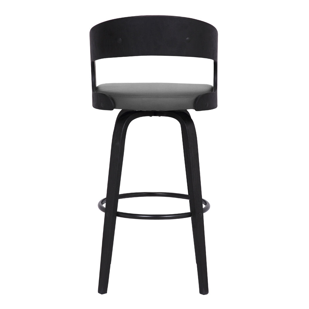 Pensacola Mid-century Swivel Counter Height Bar Stool Corrigan Studio® Upholstery: JY Grey Faux Leather, Seat Height: Counter Stool (26" Seat Height)