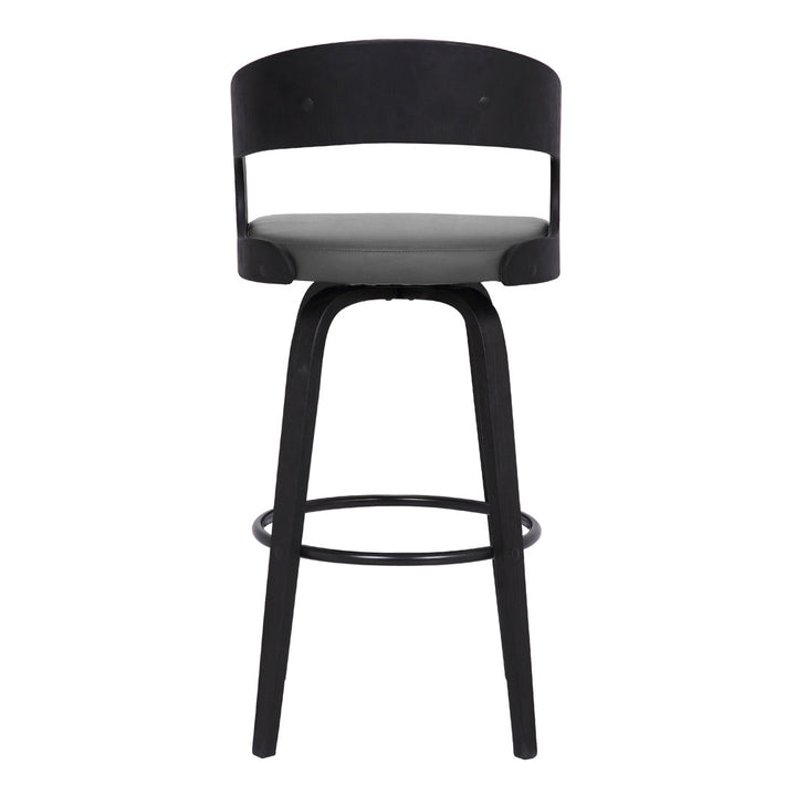 Pensacola Mid-century Swivel Counter Height Bar Stool Corrigan Studio® Upholstery: JY Grey Faux Leather, Seat Height: Counter Stool (26" Seat Height)