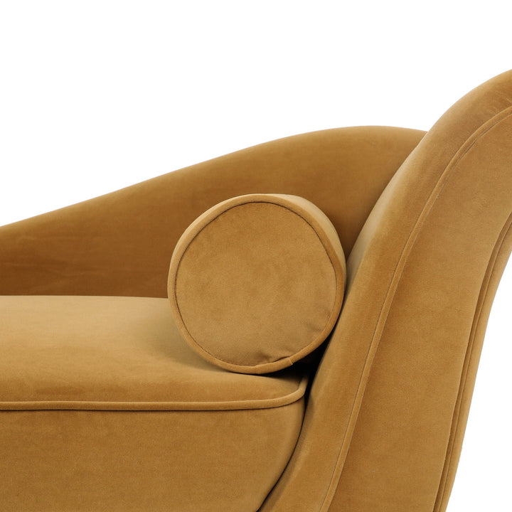 Roiled Arms Chaise Lounge Everly Quinn Fabric: Turmeric Polyester Blend