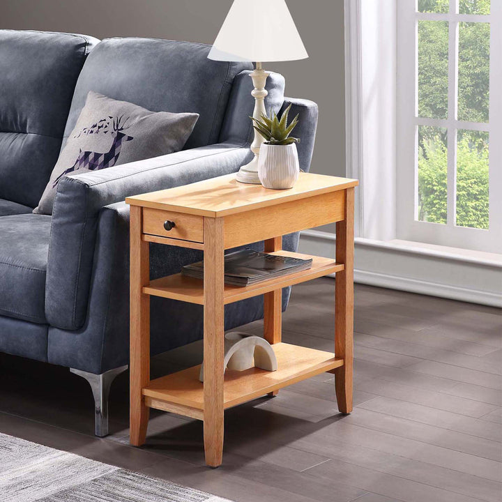 Carbin End Table with Drawer and Shelves Winston Porter Color: Natural