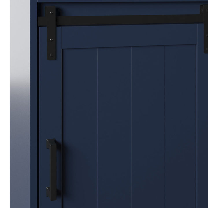 Braylen Sliding Barn Door 36" Single Bathroom Vanity Set Sand & Stable™ Base Finish: Insignia Blue