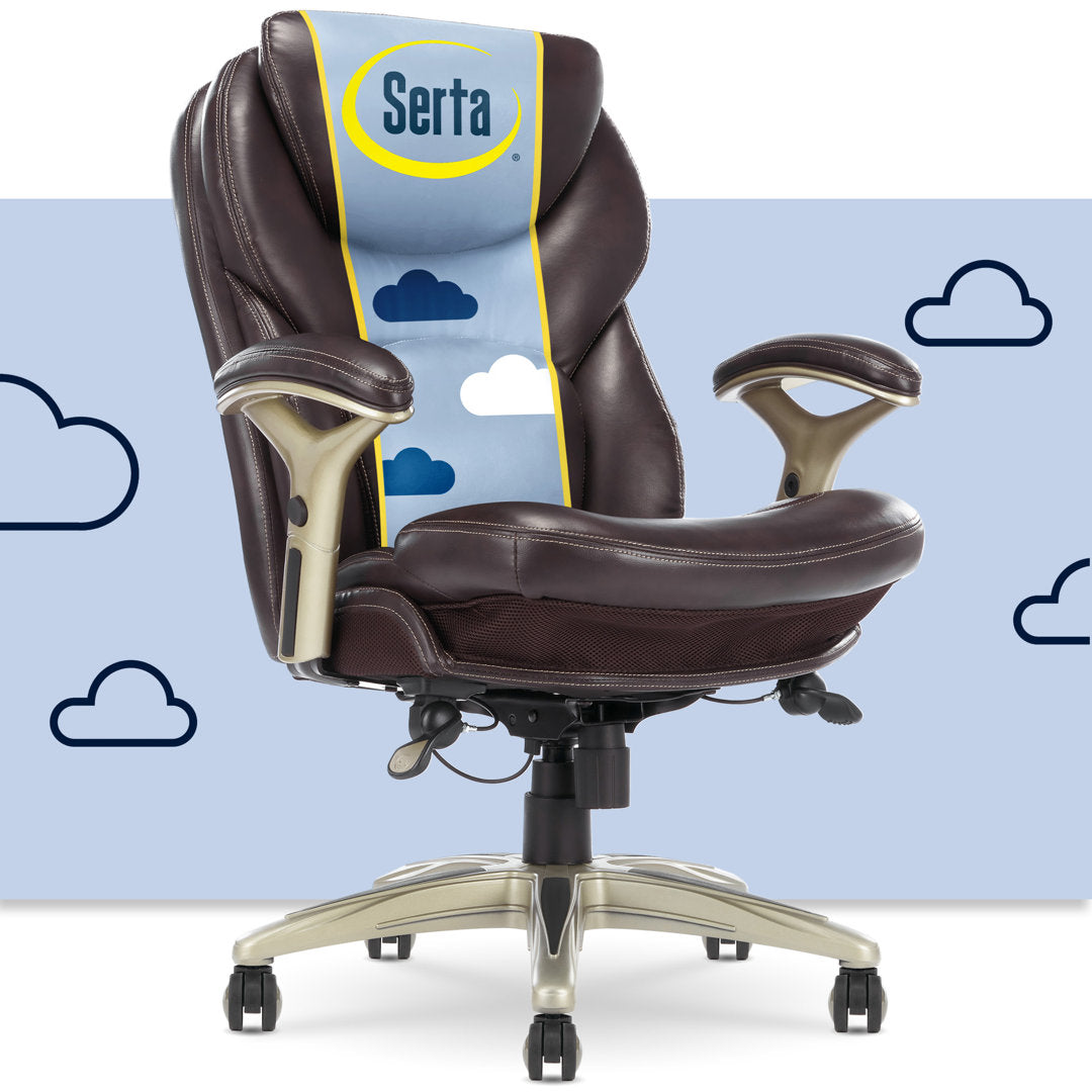 Serta Claremont Ergonomic Executive Office Chair with Back in Motion Technology and Lumbar Support Serta Upholstery Color: Chestnut