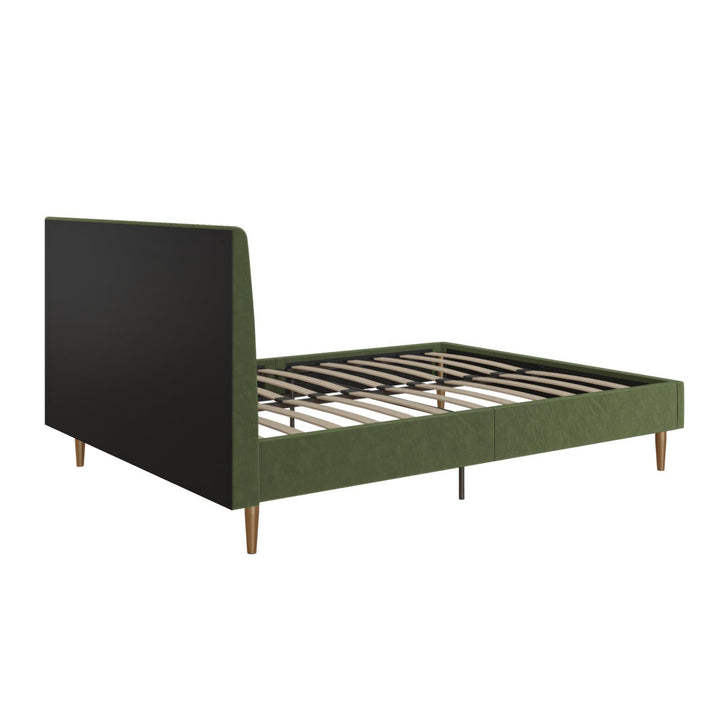 Daphne Upholstered Low Profile Platform Bed Mr. Kate Color: Olive Green Velvet Size: Full