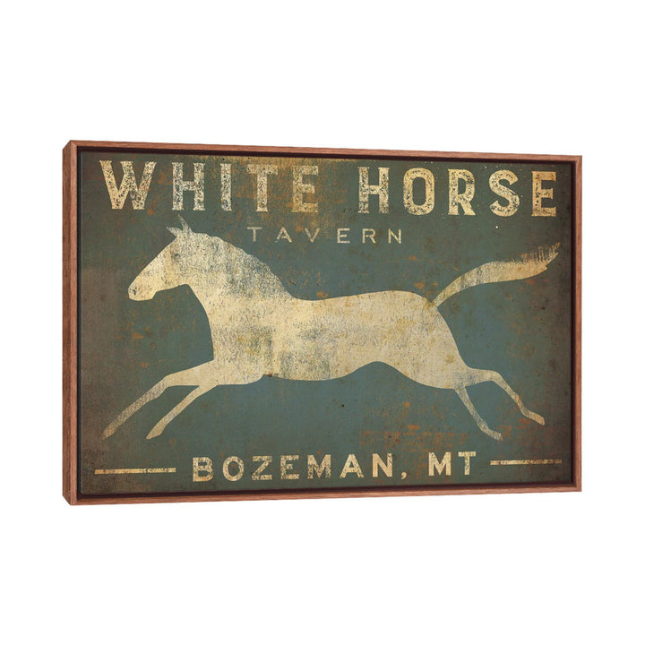 White Horse Tavern Textual Art on Wrapped Canvas East Urban Home Size: 18" H x 26" W x 1.5" D Format: Classic Wood Framed