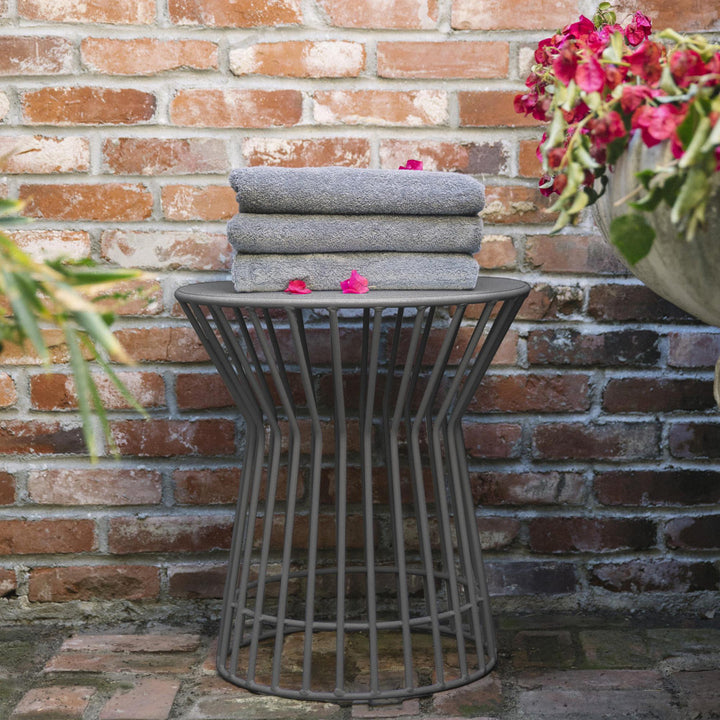Roberta Powder Coated Steel Side Table Novogratz Color: Charcoal
