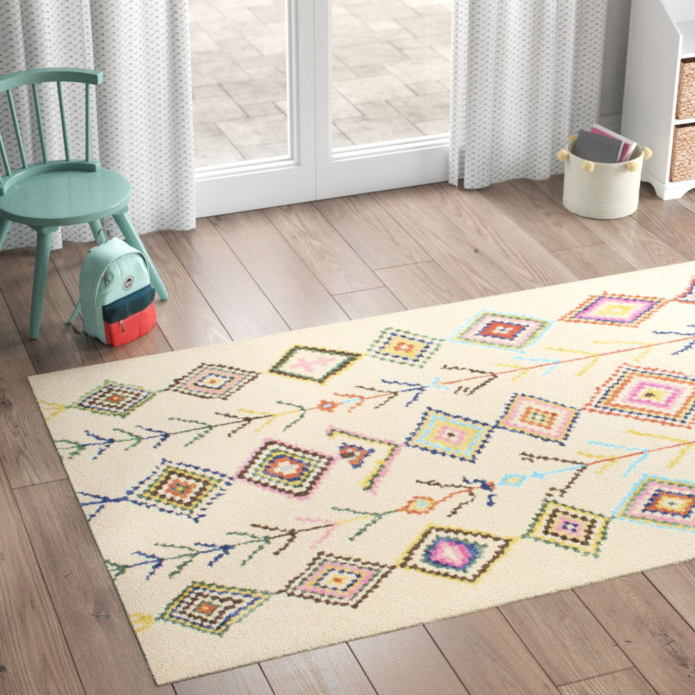 Agostini Handmade Tufted Wool Off-White Rug Mack & Milo™ Rug Size: Rectangle 7'6" x 9'6"