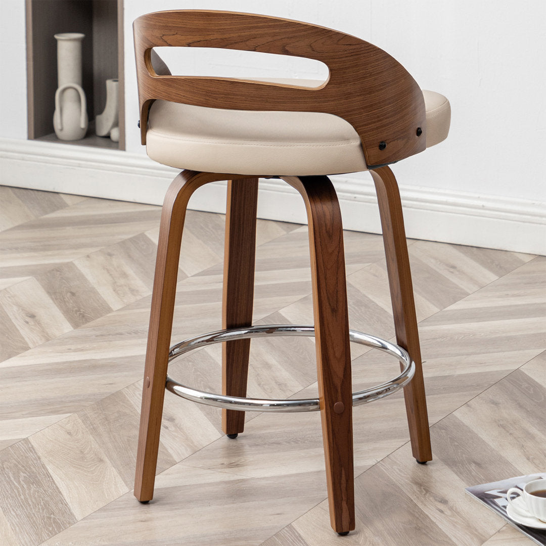 Mahtab Swivel Counter & Bar Stool (Set of 2) Corrigan Studio® Seat Height: Counter Stool = 25.59” Seat Height, Upholstery: Beige Faux Leather