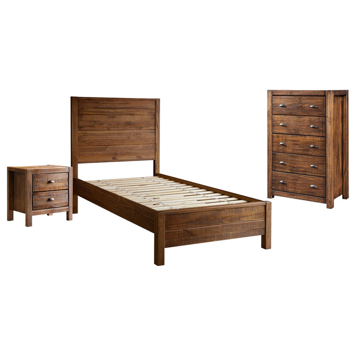 Montauk Solid Wood Bed Grain Wood Furniture Color: Rustic Walnut Size: Twin
