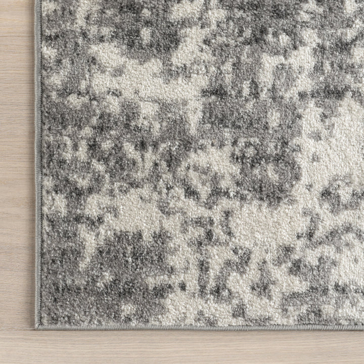 Deedra Modern Abstract Power Loom Performance Gray/White Rug 17 Stories Rug Size: Square 5'