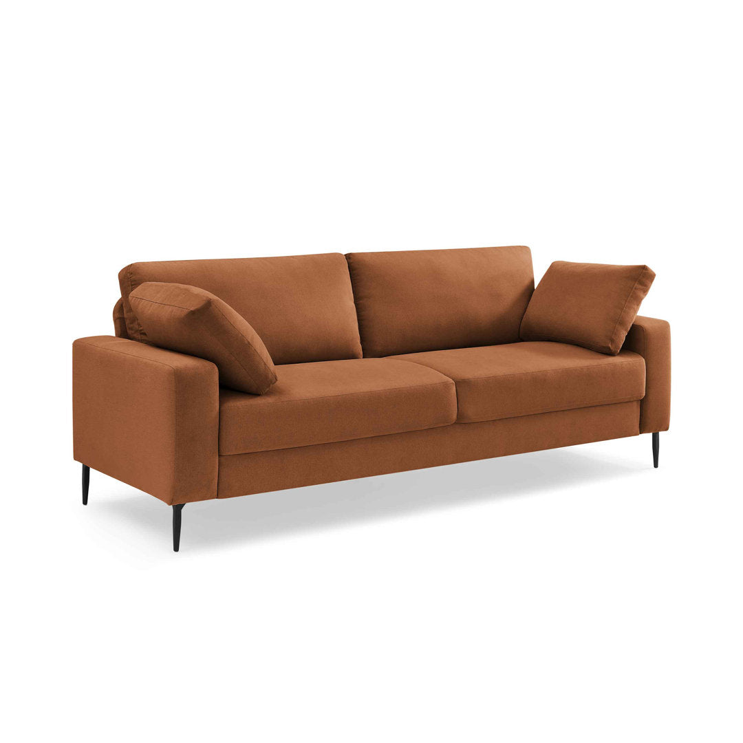 Jeses MINIMORE Modern Style Etta 84.3" Mid-Century Modern Design Sofa Corrigan Studio® Fabric: Curry Polyester Blend