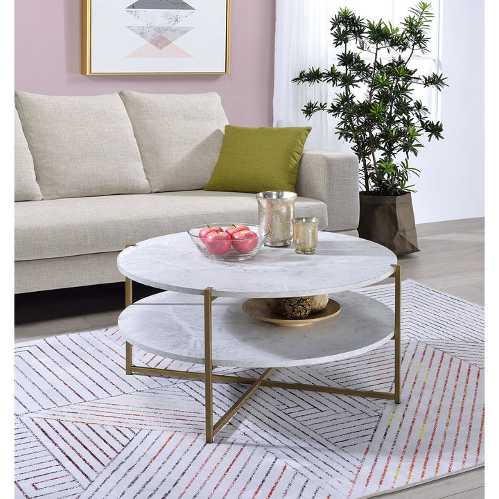 Huck Cross Legs Coffee Table with Storage Etta Avenue™