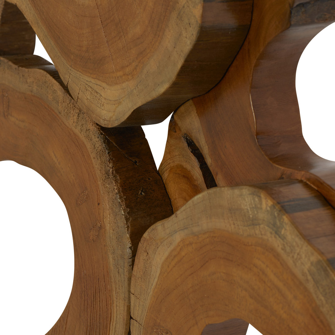 Teak Wood Handmade Live Edge Abstract Brown Wall Decor Loon Peak®