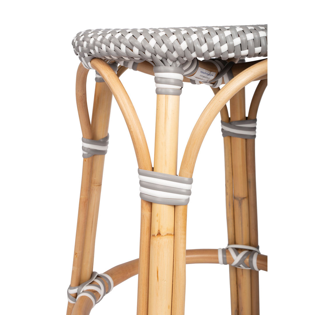 Alastair Bar & Counter Stool Birch Lane™ Color: Gray/White Dot/Natural Rattan Frame Seat Height: Counter Stool (24" Seat Height)