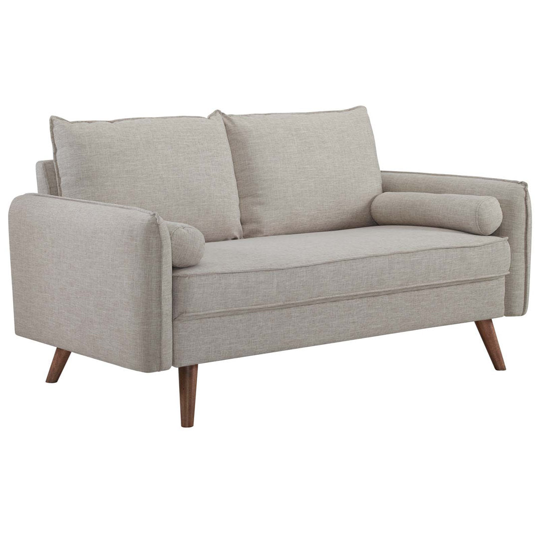 Modway Revive Upholstered Fabric Loveseat Modway Upholstery Color: Beige Polyester Blend