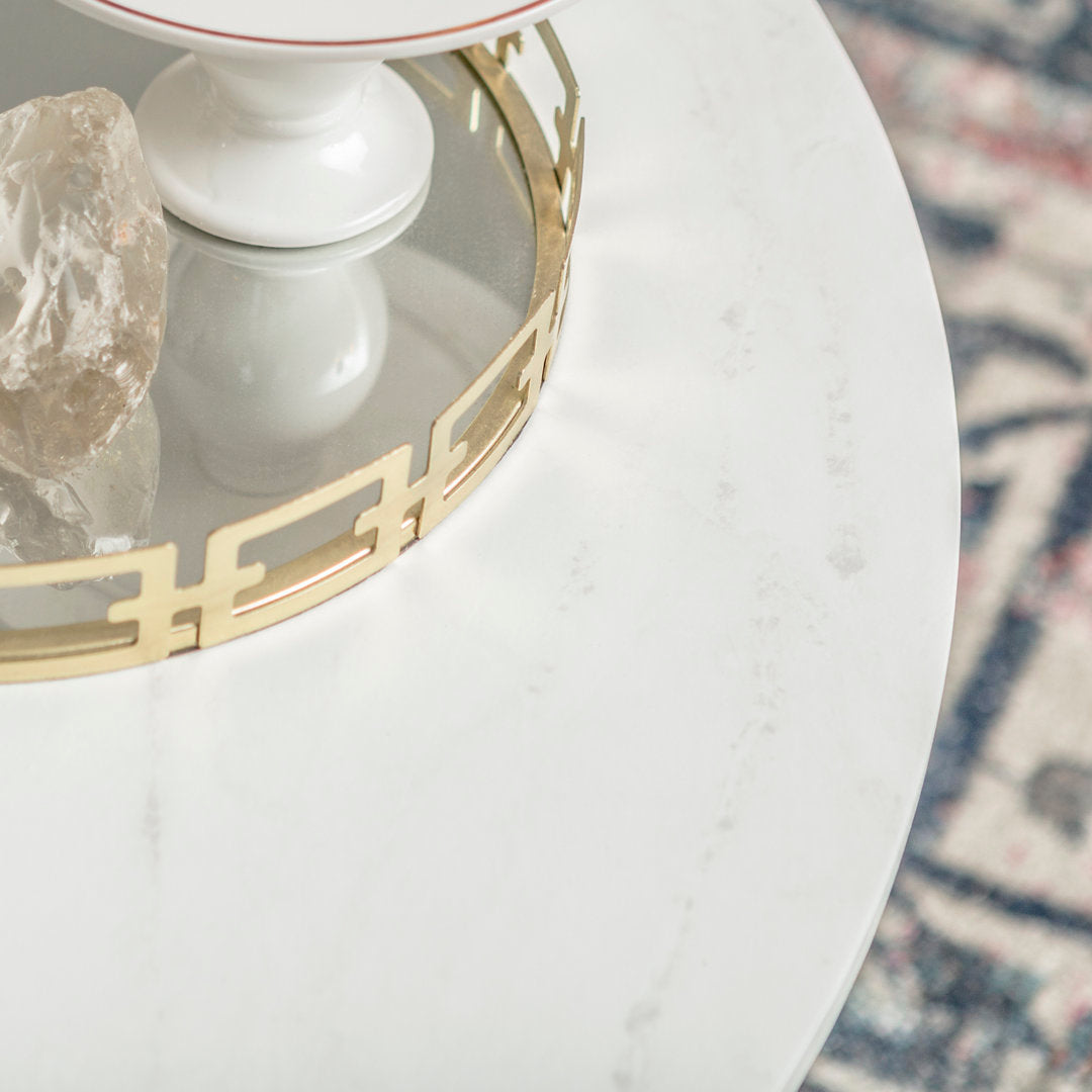 Wasser Cross Legs Coffee Table Mistana™ Table Top Color: White, Table Base Color: Gold
