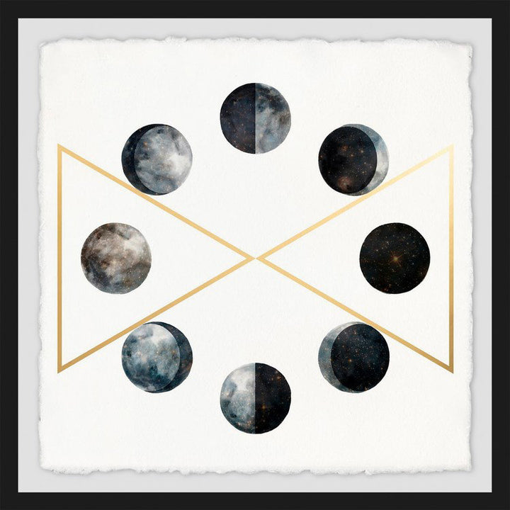 Phases of the Moon IV - Picture Frame Graphic Art Print Wrought Studio™ Size: 32" H x 32" W x 1.5" D