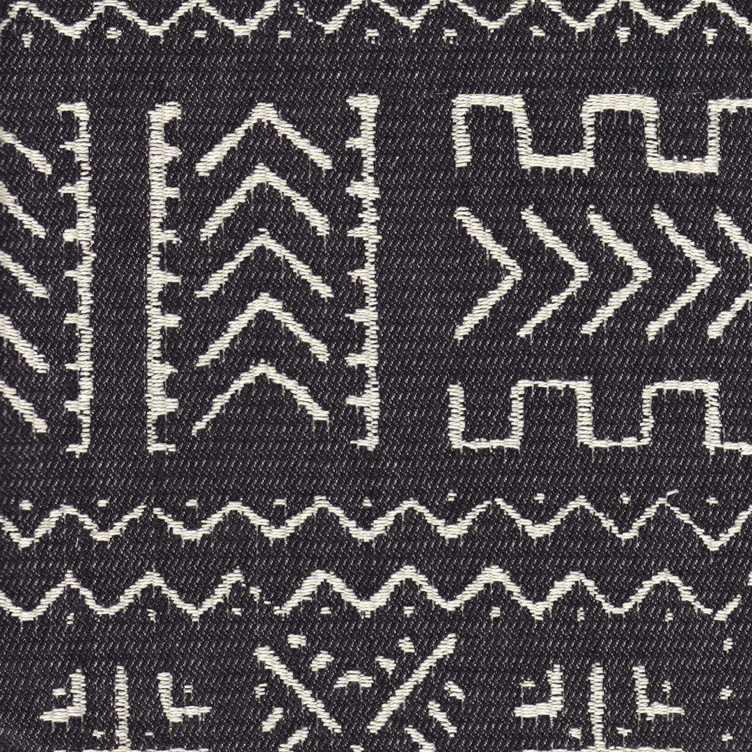 Priscilla 20" Wide Square Standard Ottoman Joss & Main Body Fabric: Geometric Eclectic Black/White