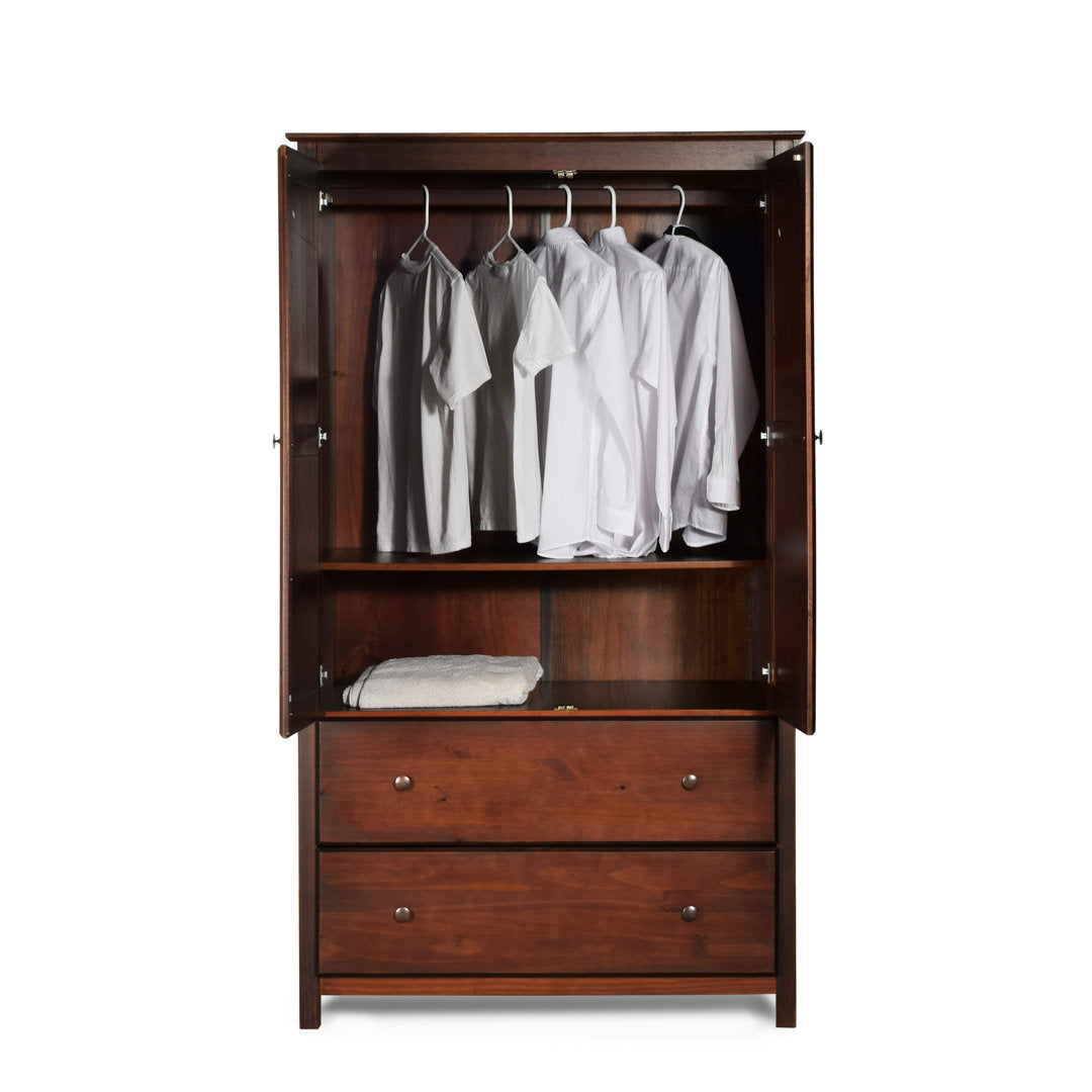 Shaker Wardrobe Armoire Grain Wood Furniture Color: Cherry