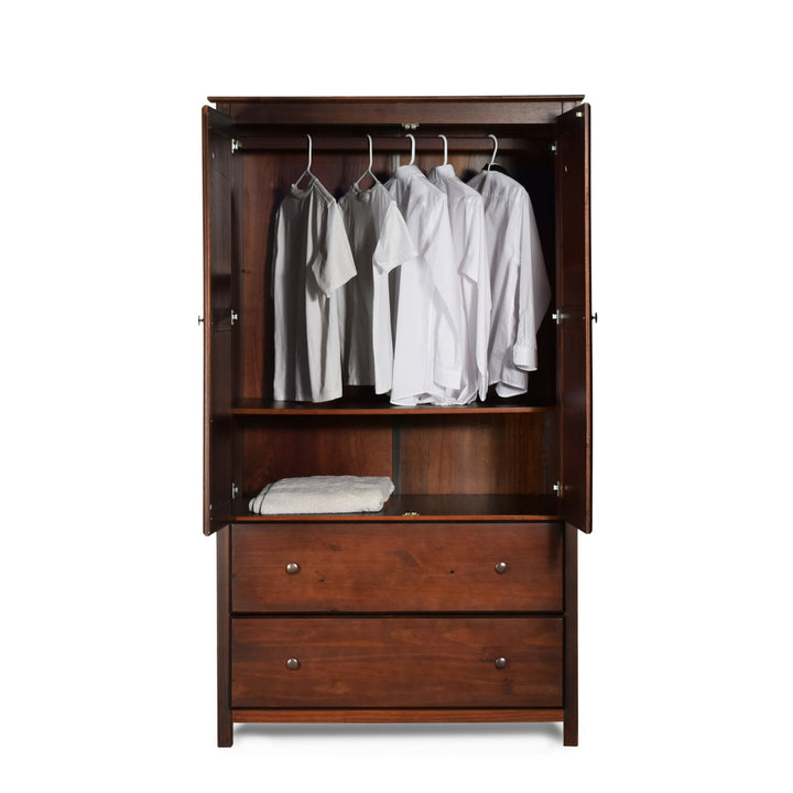 Shaker Wardrobe Armoire Grain Wood Furniture Color: Cherry