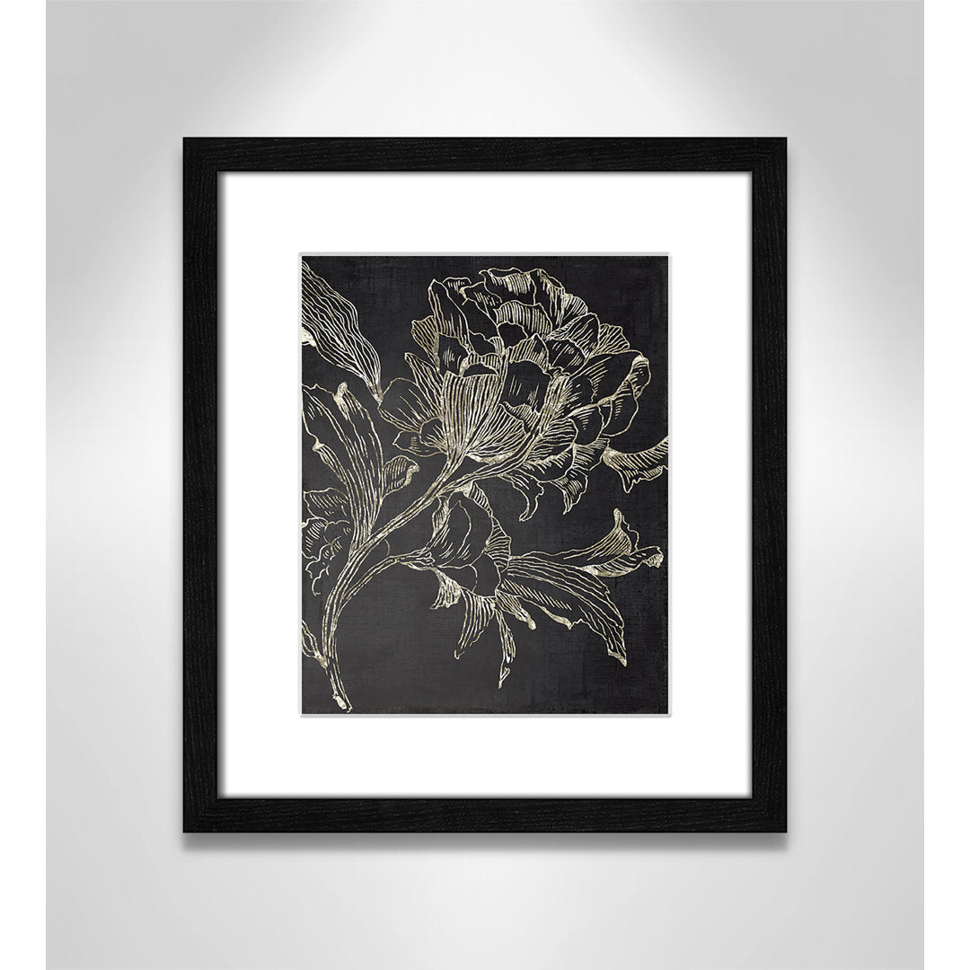 Golden Flower Folklore I by Asia Jensen - Picture Frame Graphic Art Print Joss & Main Size: 15" H x 13" W Format: Black Framed