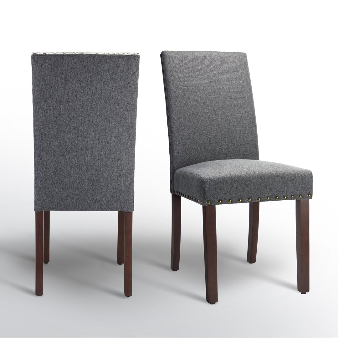 Bontrager Linen Dining Room Parsons Chair (Set of 2) Andover Mills™ Upholstery Color: Gray