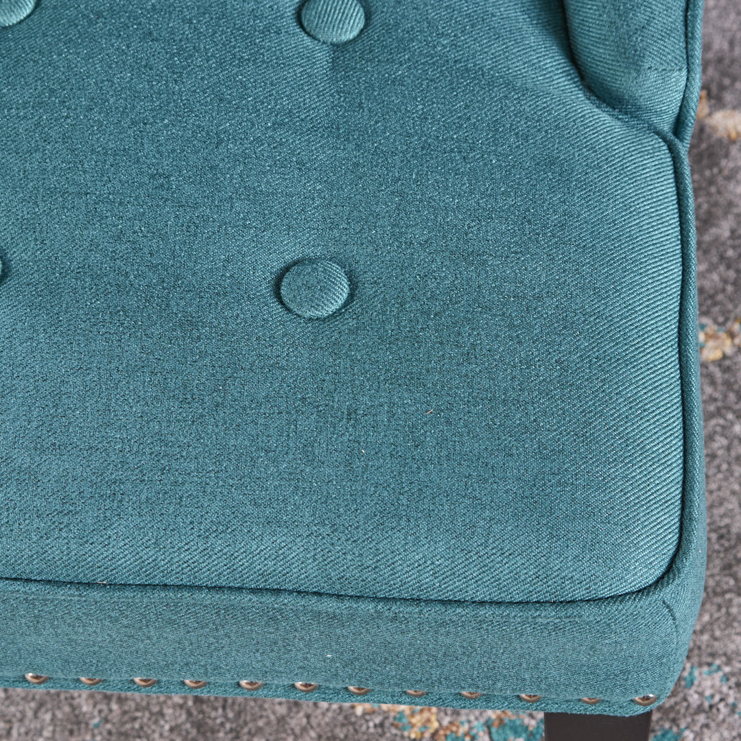 Staas 71.12Cm Wide Tufted Polyester Wingback Chair Charlton Home® Fabric: Dark Teal 100% Polyester