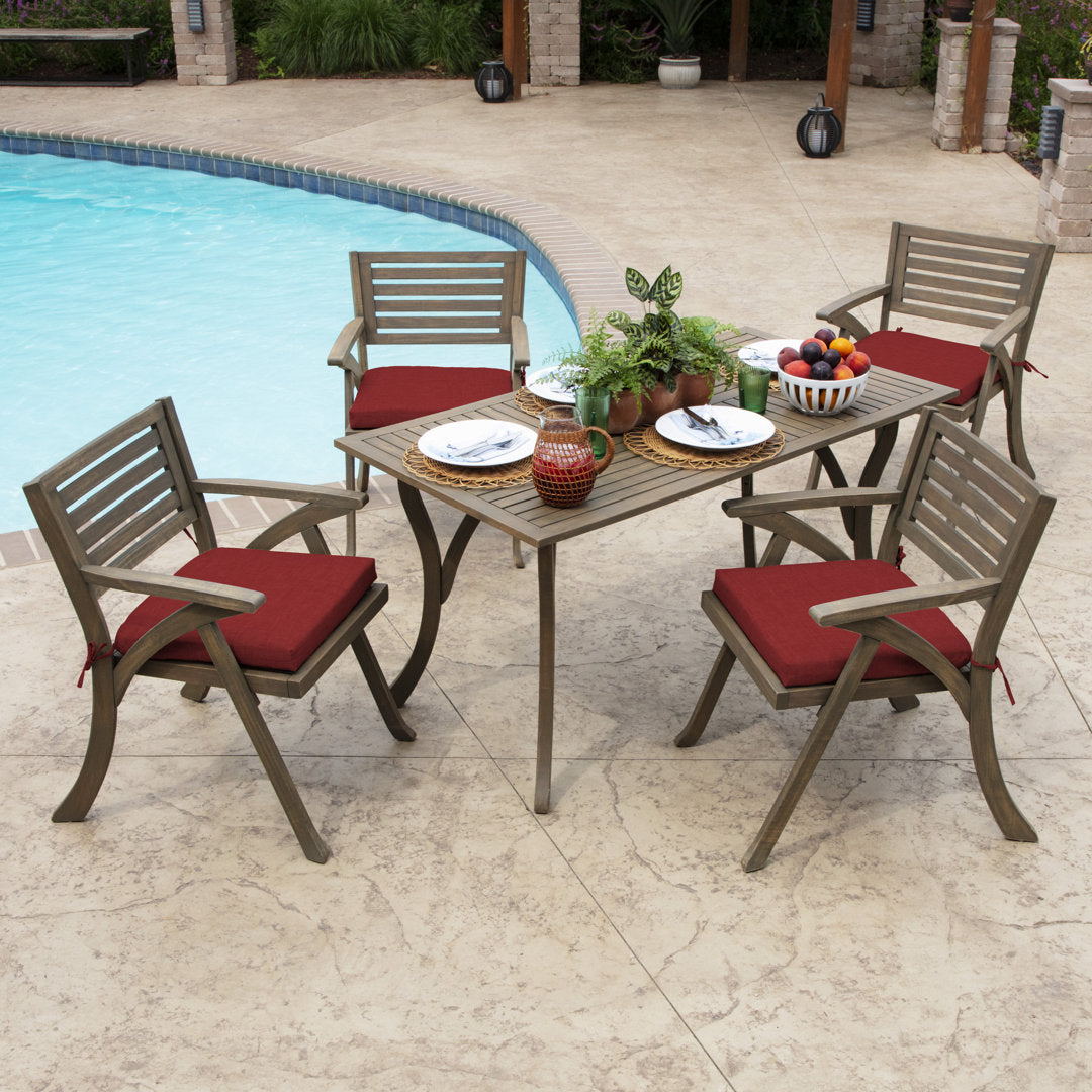 Outdoor Seat Cushion ARDEN Cushion Color: Ruby Cushion Size: 4" H x 19" W x 19" D