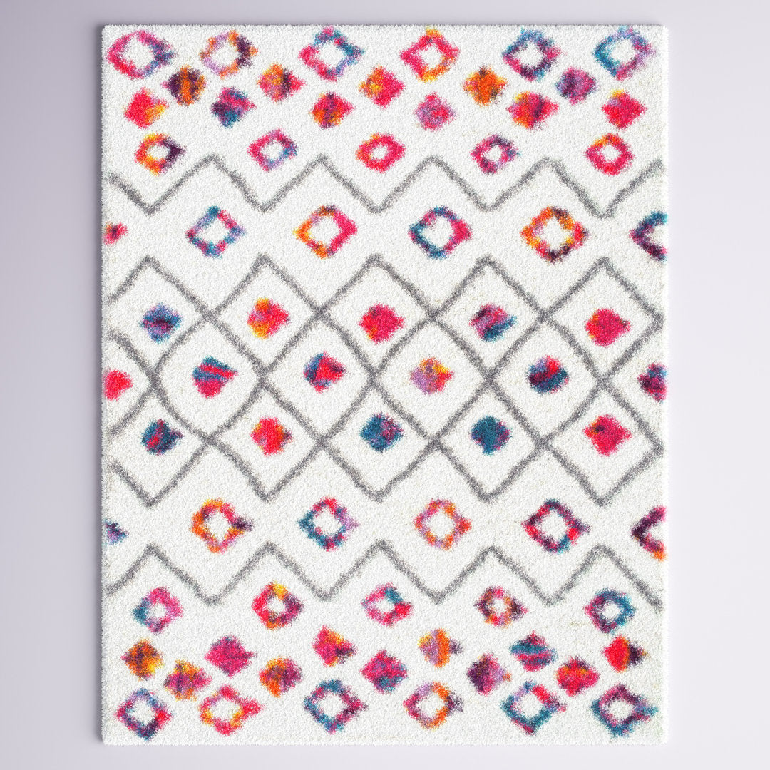 Abramson Bohemian Diamond Trellis Shag Pink/Ivory Rug Mack & Milo™ Rug Size: Rectangle 7'10" x 10'