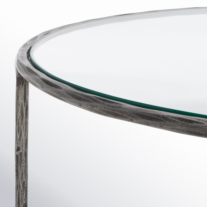 Evelynn 4 Legs Coffee Table Joss & Main Table Top Color: Clear, Table Base Color: Silver