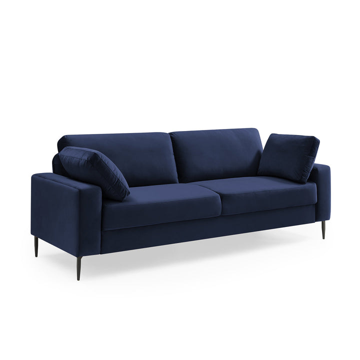 Jeses MINIMORE Modern Style Etta 84.3" Mid-Century Modern Design Sofa Corrigan Studio® Fabric: Dark Blue Velvet