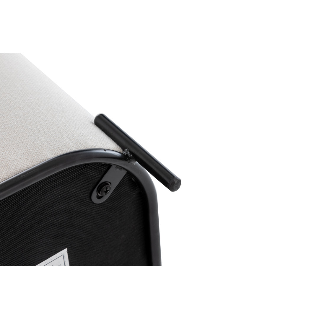 Ohman 16.5'' Wide Square Cube Ottoman Mercury Row® Leg Color: Black Body Fabric: White