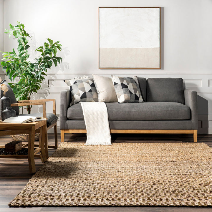 Annelynn Farmhouse Handmade Jute Natural Rug Birch Lane™ Rug Size: Square 6'