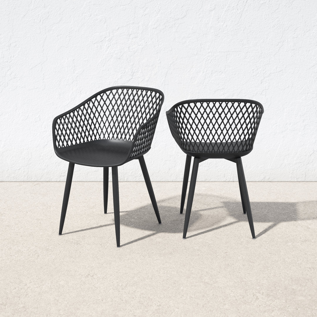 Newark Patio Dining Armchair (Set of 2) AllModern Color: Black