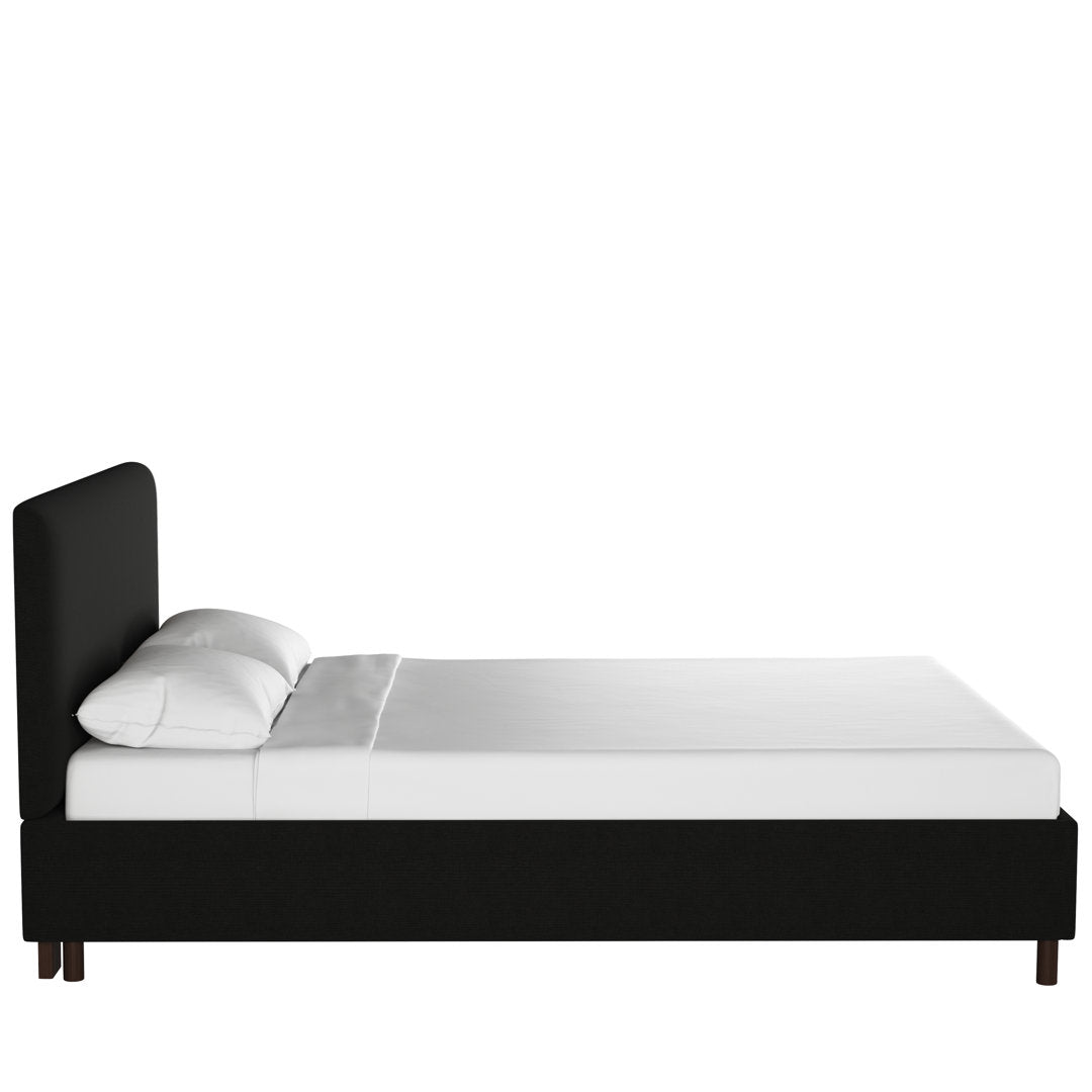 Pyburn Upholstered Low Profile Platform Bed Mercury Row® Color: Linen Black Size: King