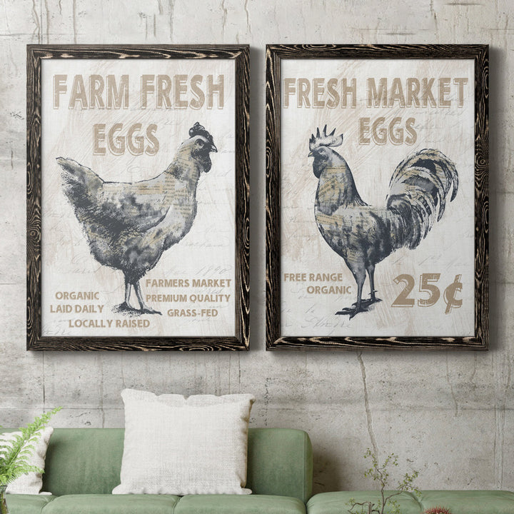 Farm Fresh Chicken - 2 Piece Print Set (Set of 2) August Grove® Mat Color: No Mat Size: 26.5" H x 73" W x 3" D Format: Silver Framed Canvas