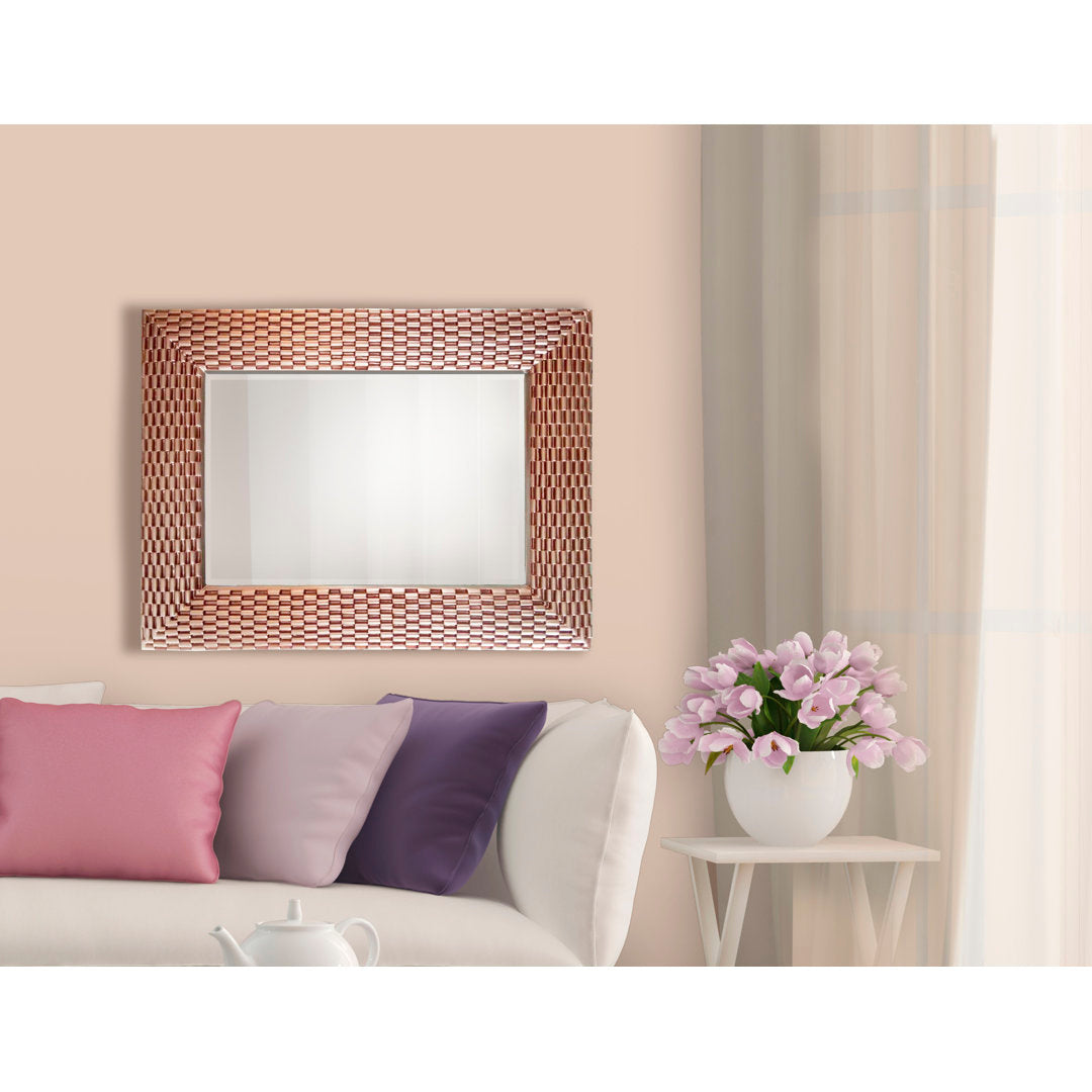 Toombs Rectangle Weave Wall Mirror Brayden Studio® Finish: Rose Gold