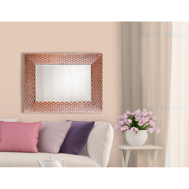 Toombs Rectangle Weave Wall Mirror Brayden Studio® Finish: Rose Gold