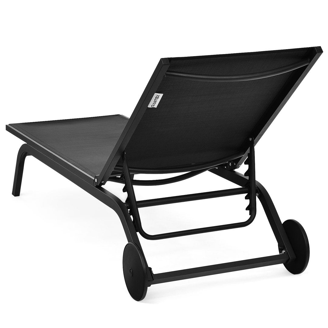 Ermalinda 76'' Long Reclining Single Chaise Arlmont & Co. Color: Black