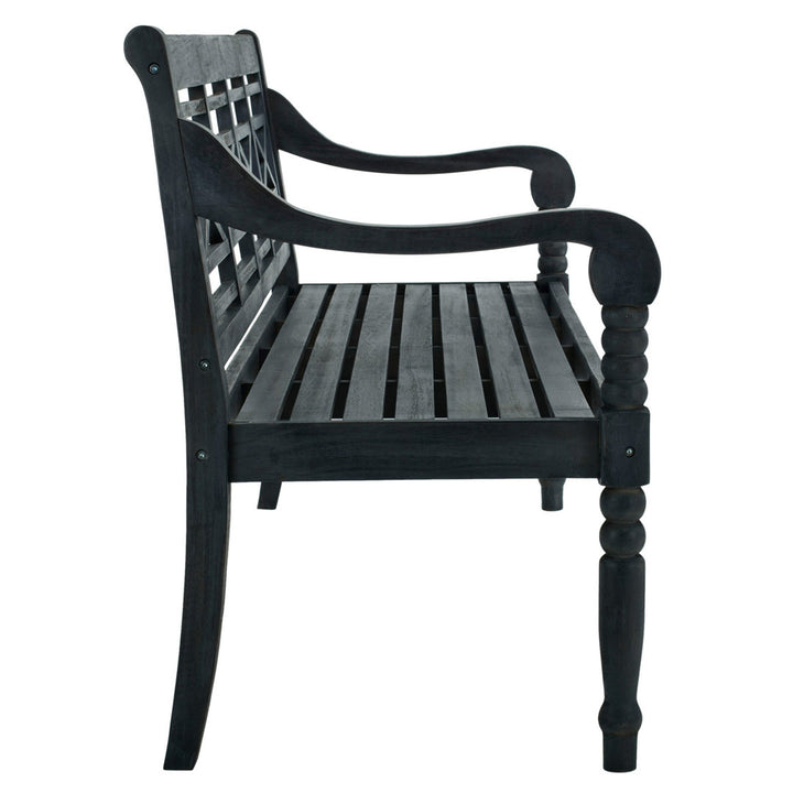 Paull Wooden Garden Bench Highland Dunes Color: Dark Slate Gray