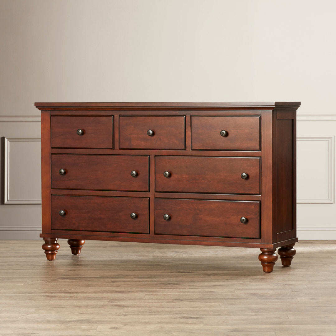 Cobos 7 Drawer 61" W Solid Wood Dresser Lark Manor™