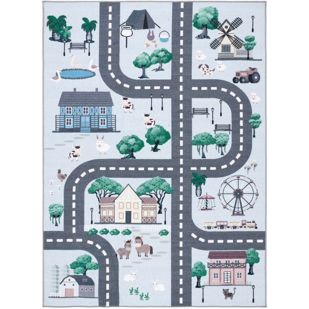 Guarani Blue/Dark Gray Rug Mack & Milo™ Rug Size: Rectangle 5'5" x 7'7"
